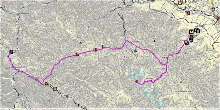 Indien/Ladakh: Trek von Chilling zum Stok Kangri (T503) Map/Karte/Tourenverlauf