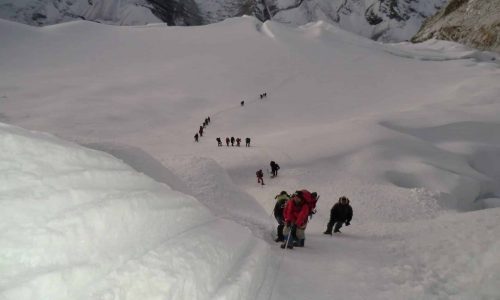 Nepal, Everest-Gebiet: Fixseile erleichtern den Aufstieg zum Island Peak (6190 m)