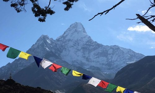 Nepal, Everest-Gebiet, Everest Base Camp Trek, Blick auf Ama Dablam