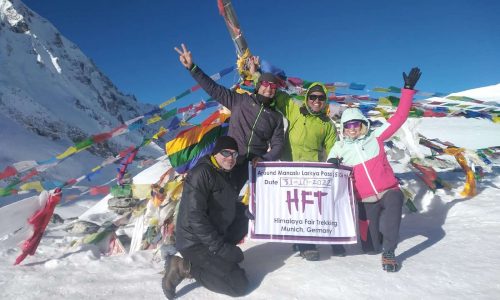 Nepal | Manaslu Circuit: Ankunft oben am Larkya La (5106 m)