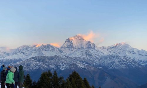 Kopra Danda | Kayer Lake Trek | Kalter Morgen mit Dhaulagiri